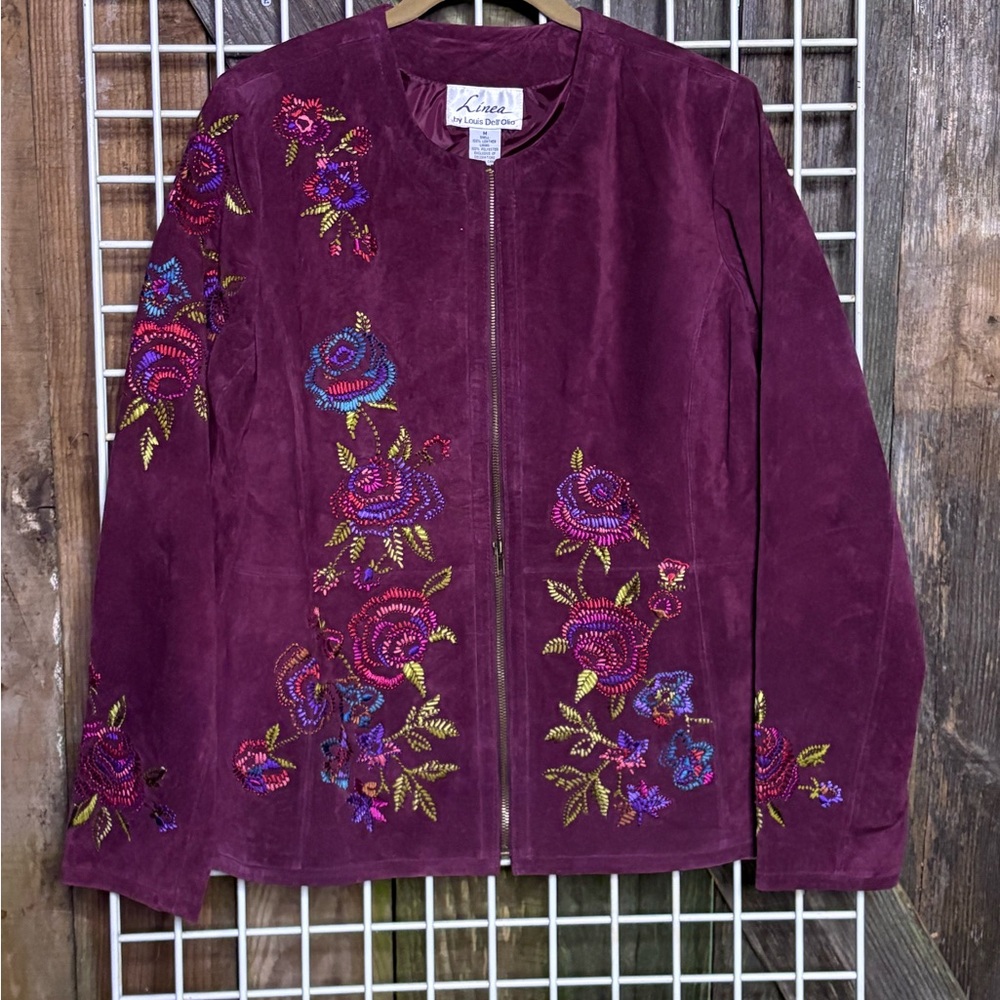 Linea by Louis Dell'Olio Purple Embroidered Jacket